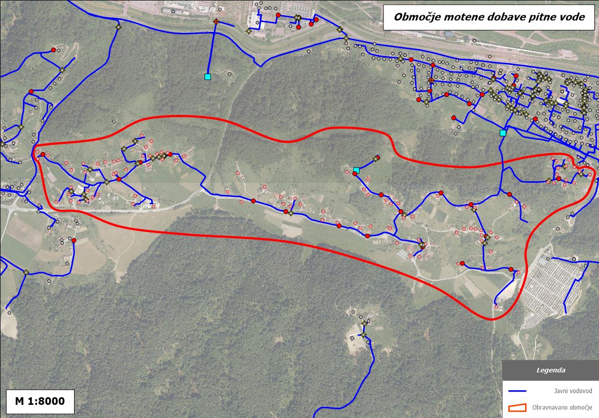 Obmocje motene dobave pitne vode Podgorje del Lokovice