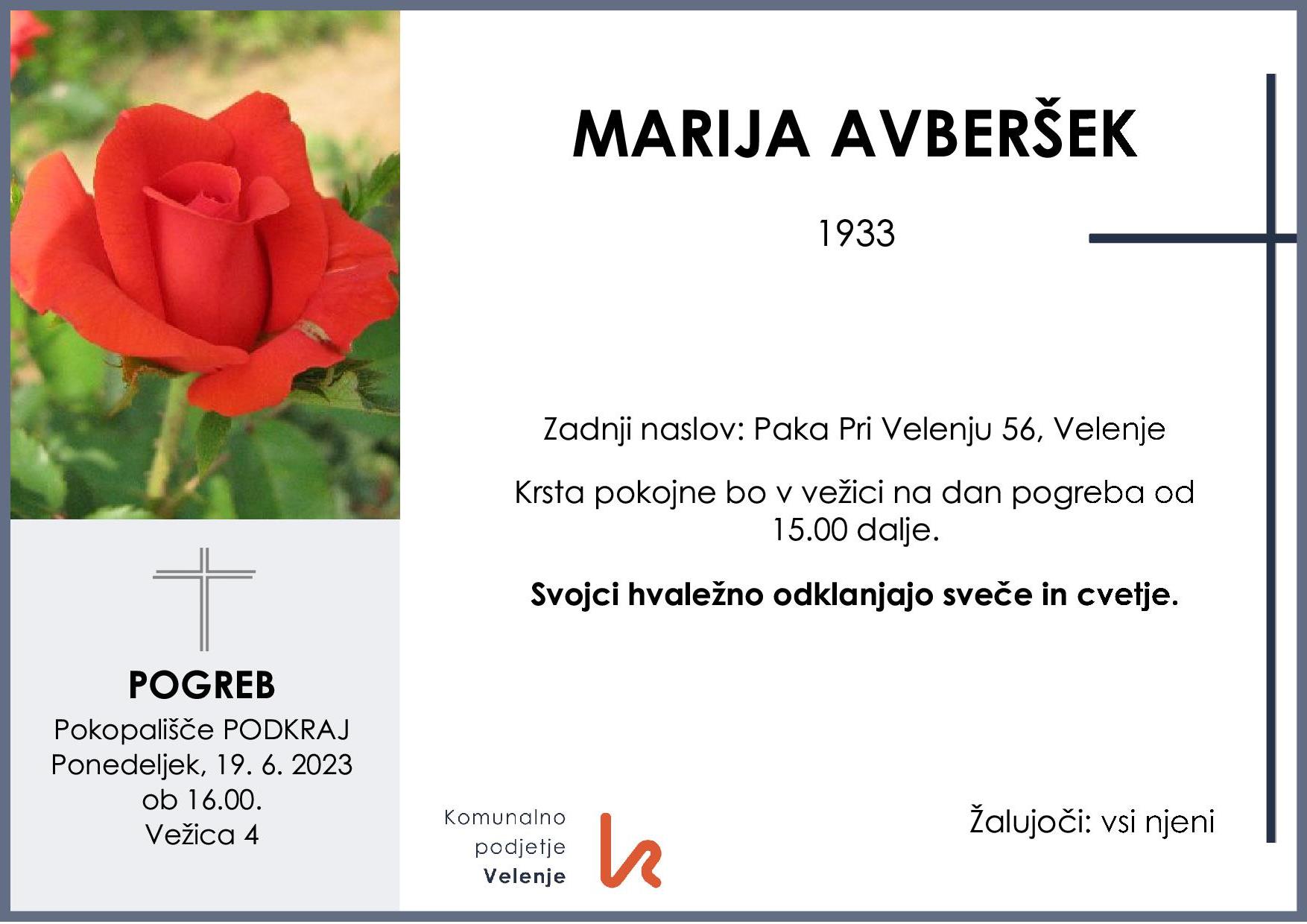 Avberšek Marija 1933 1