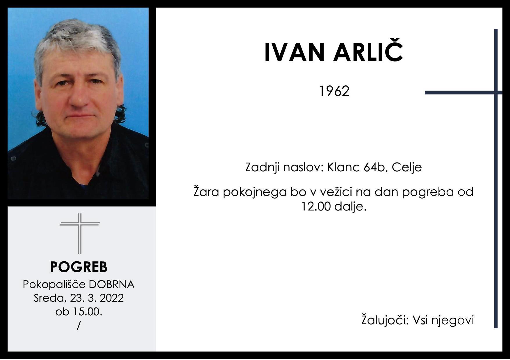 Ivan Arlič Pogreb ob petnjastih v Dobrni