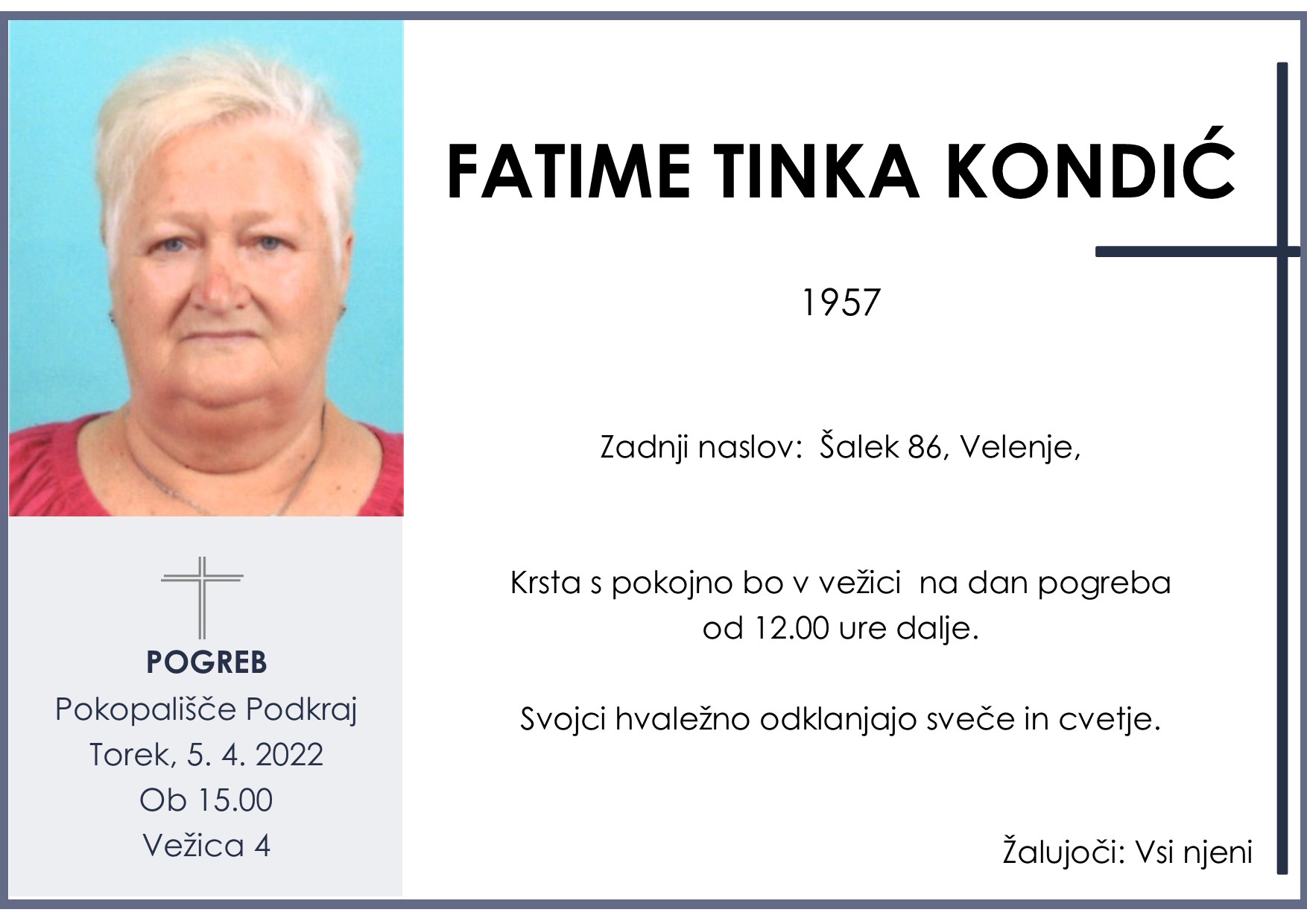 Kondić Fatime Tinka 1957