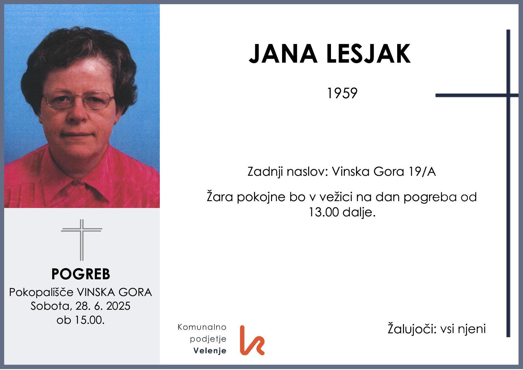 Lesjak Jana 1959 1