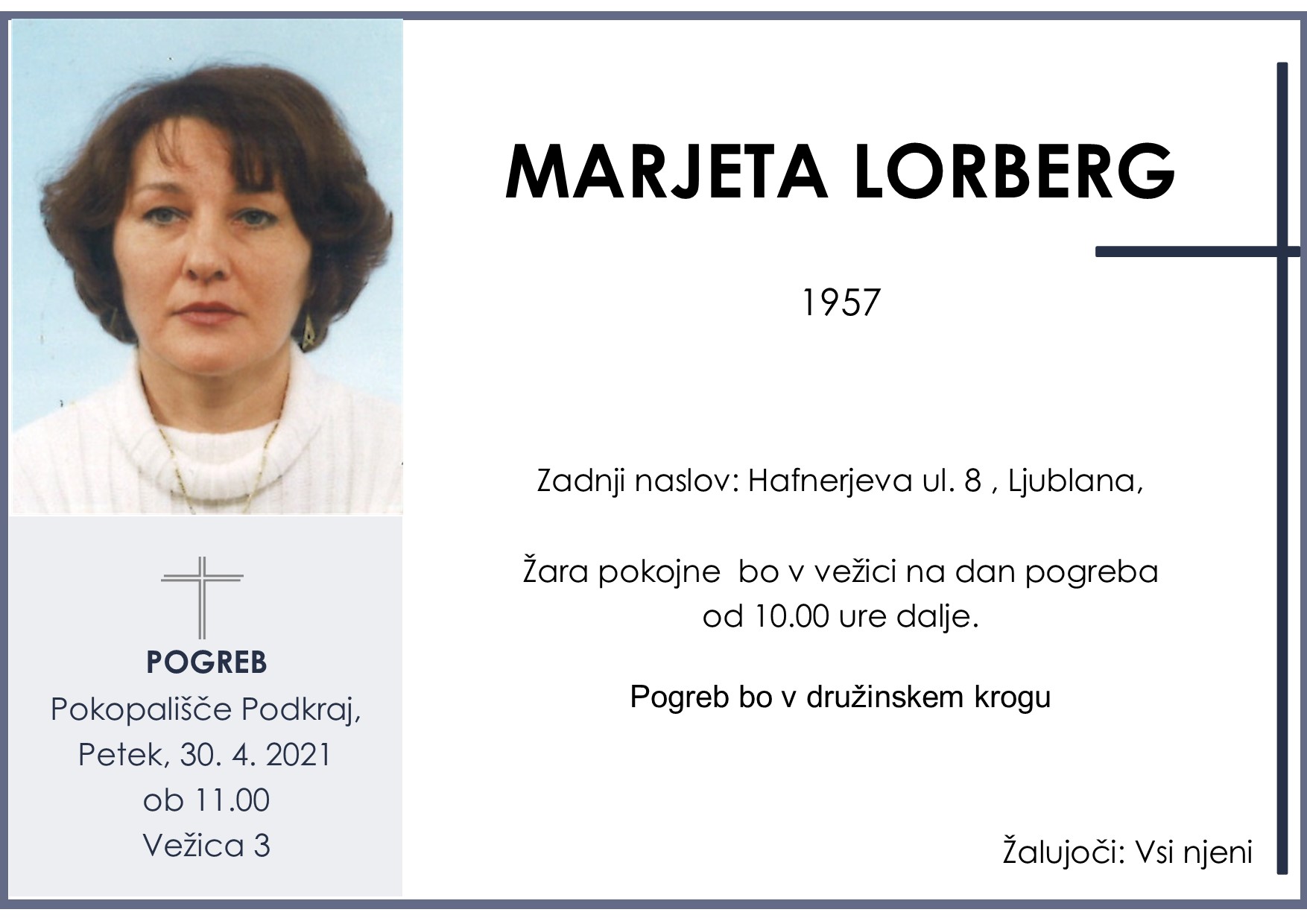Lorberg Marjeta 1957