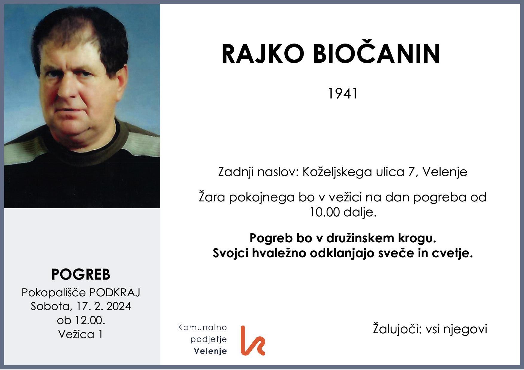 OsmrtnicaBiočaninRajko1941