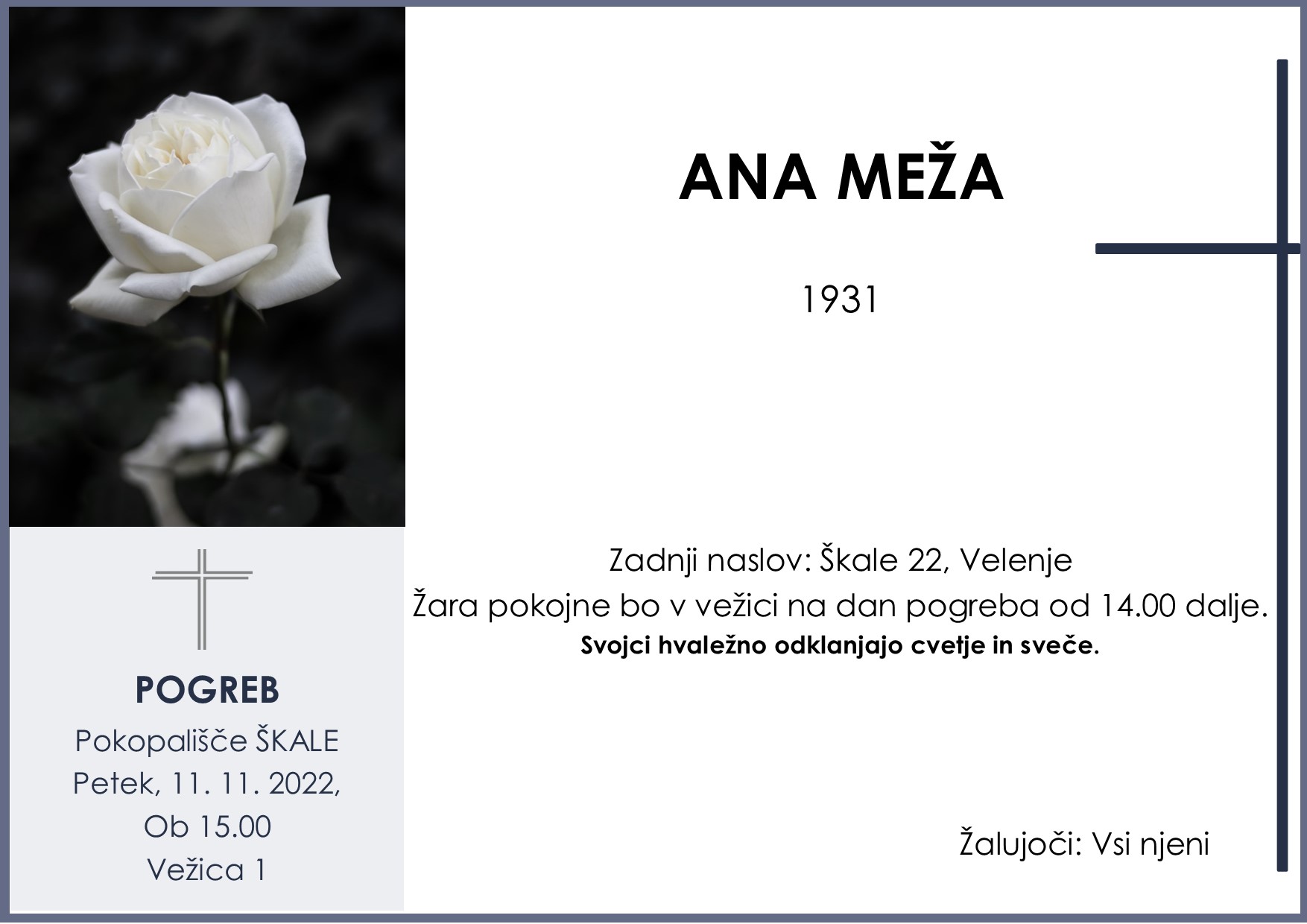OsmrtnicaMežaAna1931