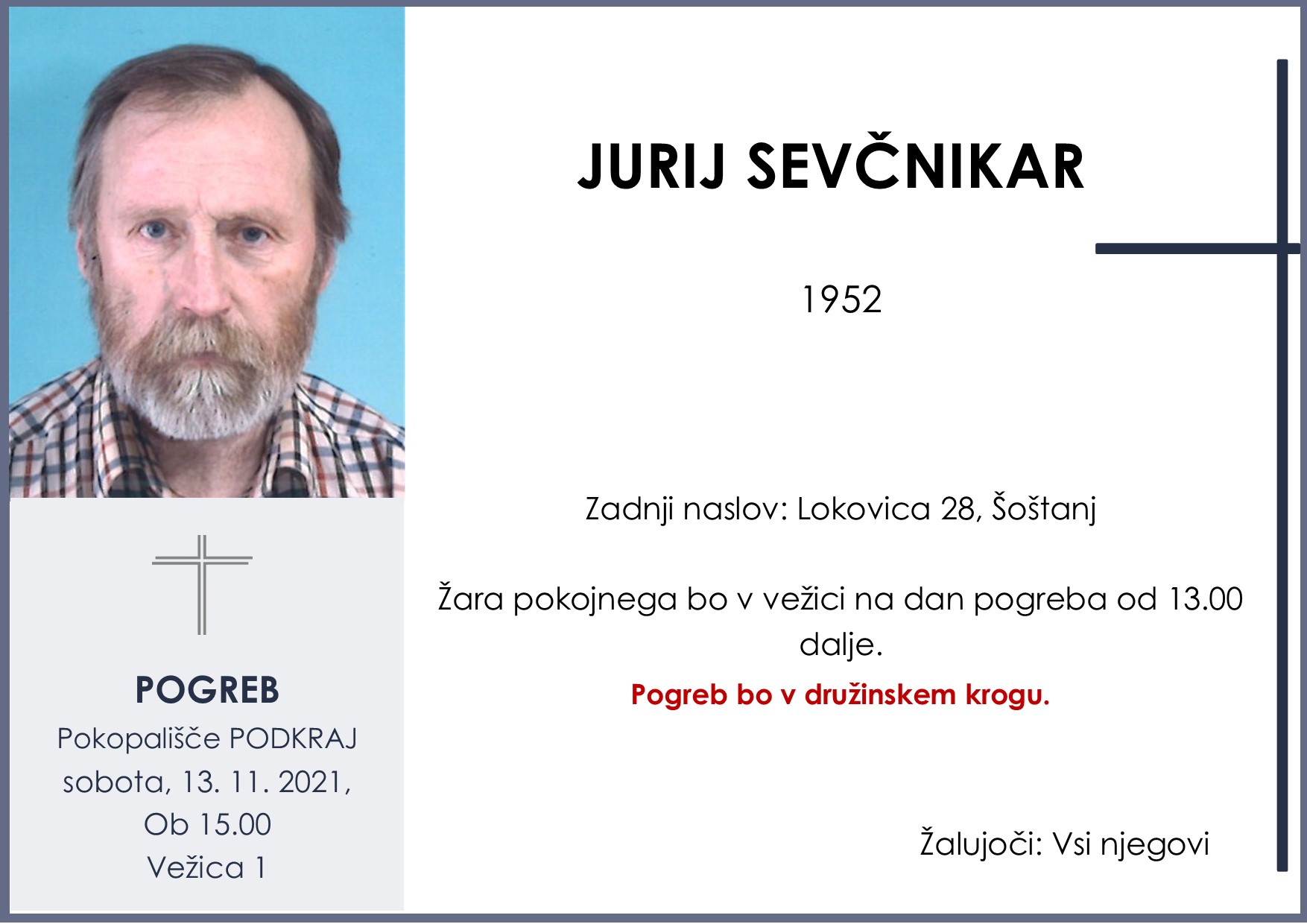 OsmrtnicaSevčnikarJurij1952