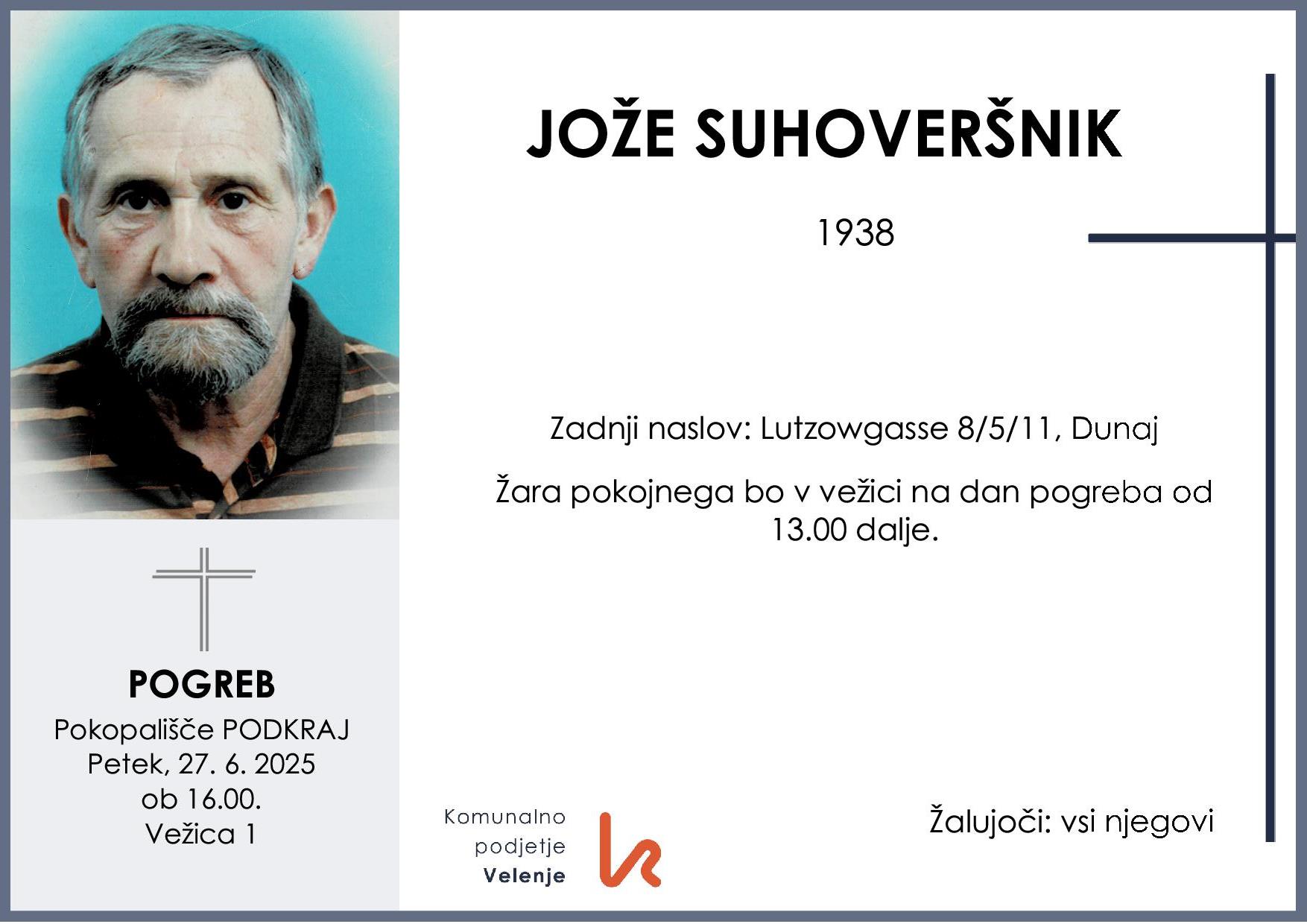 Suhoveršnik Jože 1938 1